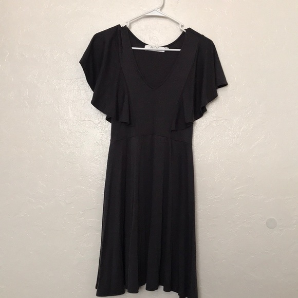 Dark Grey Ruffled Dress - Picture 1 of 5